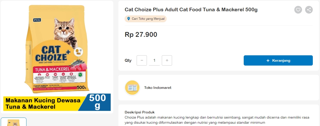 Cat Choize Plus Adult Cat Food Tuna Mackerel 500g -