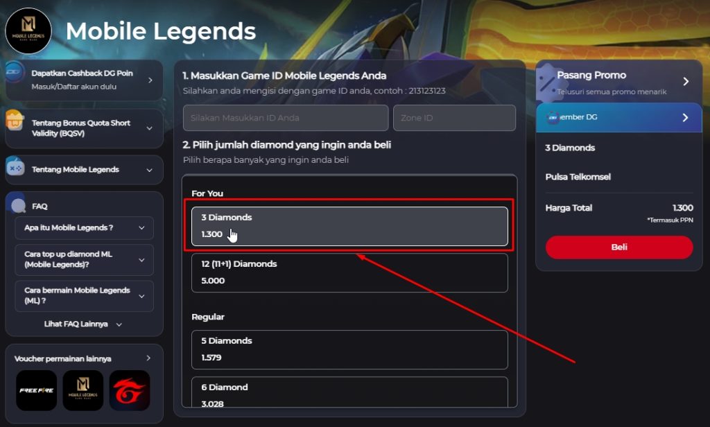 Top Up ML 1000 Rupiah, Paling Murah – Codapin.com